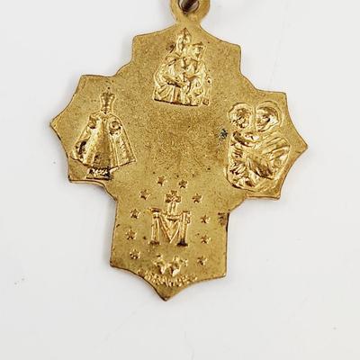 BEAUTIFUL ST. FRANCIS RELIGIOUS GOLD TONED PENDANT / CHARM