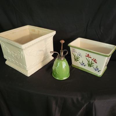Assortment of Ceramic Pots and a Mister (LR-DW)