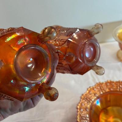 4 pieces of Carnival Glass Grouping