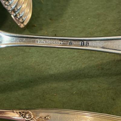 W M Rogers Silver Platted Set, Rose Pattern 