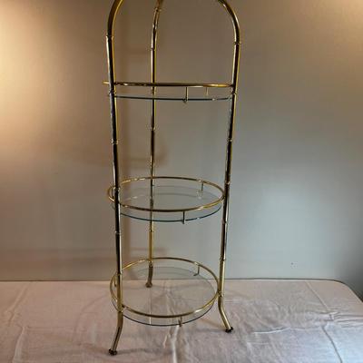 Brass + Glass 3 Tiered Table 