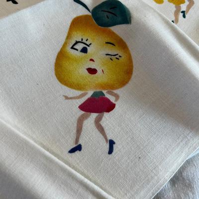 Dish Towels, Fabric Painted Fruits