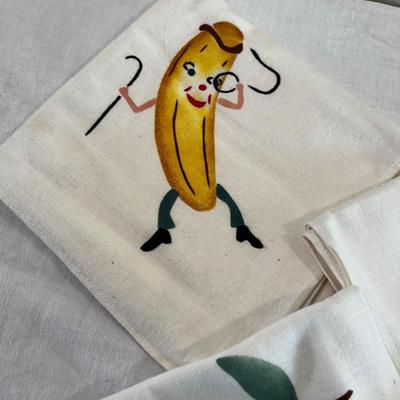 Dish Towels, Fabric Painted Fruits