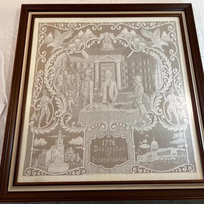 Declaration of Independence Cut out Lace Framed