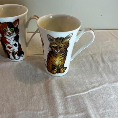 Roy Kirkham Bone China Cat Mugs Set 