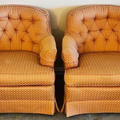 Pair of Drexel Side Chairs, Peach Color