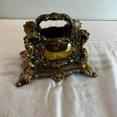 Decorative Brass Napkin or letter holder. 