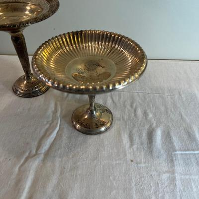 2 Weighted Sterling Compote Candy Dishes