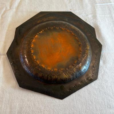 2 Antique Hammered Copper Plaques or Plates. 