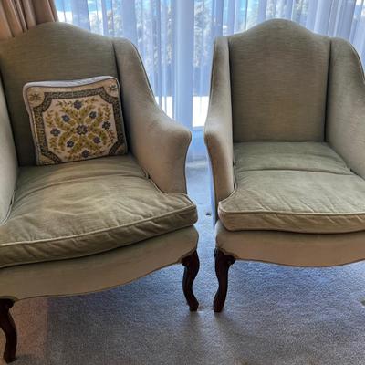 Lovely Set of Mint Green with Blue Back, Down Cushion. 
