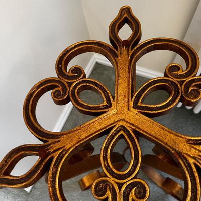 Cast Metal Table with Glass Top