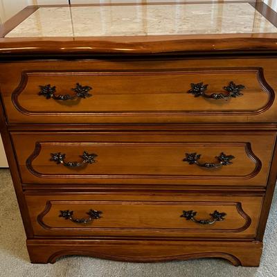 Maple Marble Top Chest of Drawers  