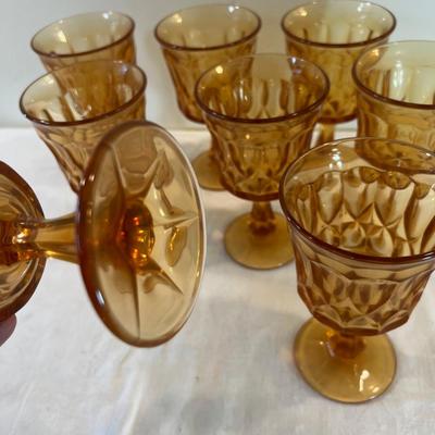 Set of 8 Amber Goblets from the '70's