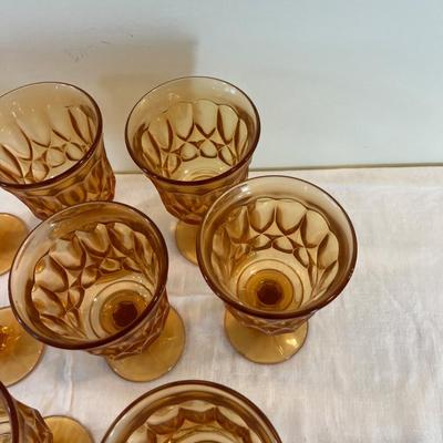 Set of 8 Amber Goblets from the '70's