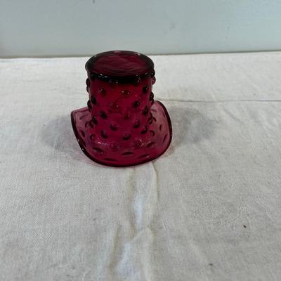 Cranberry Glass Top Hat 