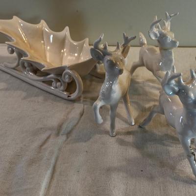 Ceramic Deer and Sled