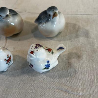2 Sets of fine Porcelain Salt & Pepper Birds
