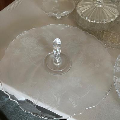 Clear Glass Serving Ware, GIANT Pile!