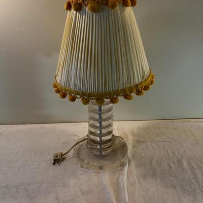 Lucite Lamp Cool Pom Pom Shade