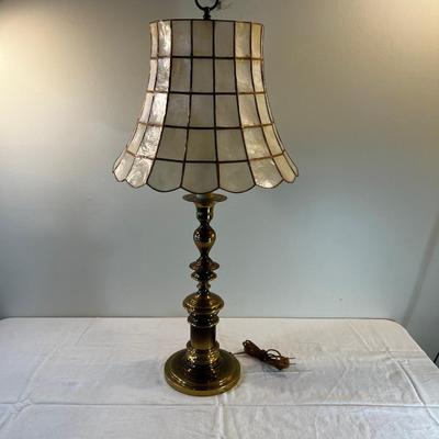 Faux Tortoise Shell Lamp Shade Brass 