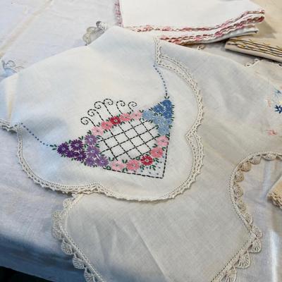 Embroidered Linen Table Cloth Runner etc.