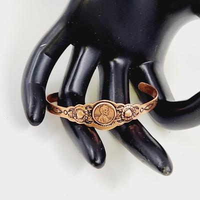 BEAUTIFUL COPPER SIGNED PENY BRACELET