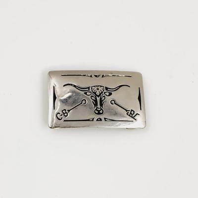 FUN CHAMBERS BELT COMPANY LONG HORN BUCKLE