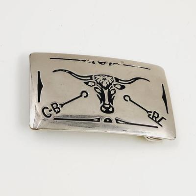 FUN CHAMBERS BELT COMPANY LONG HORN BUCKLE