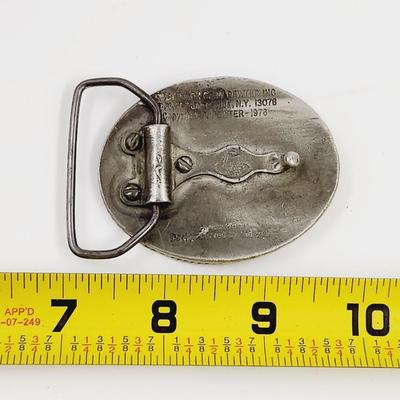 1976 PILGRIM GEESE? PEWTER BELT BUCKLE