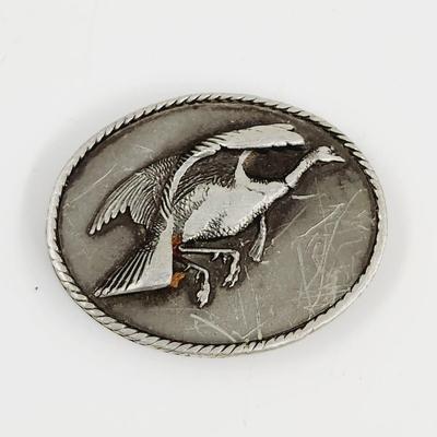 1976 PILGRIM GEESE? PEWTER BELT BUCKLE