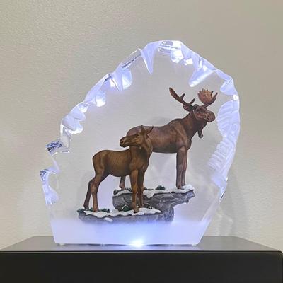 MAJESTY ~ By Kitty Cantrell ~ Moose Sculpture Carved & Captured In Lucite ~ S/N, Ltd Ed