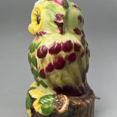 Vintage Berman & Anderson Inc. Ceramic Made in Japan Cottagecore Charming Music Box Owl Figurine
