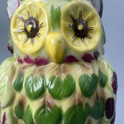 Vintage Berman & Anderson Inc. Ceramic Made in Japan Cottagecore Charming Music Box Owl Figurine