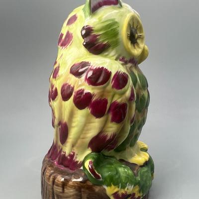 Vintage Berman & Anderson Inc. Ceramic Made in Japan Cottagecore Charming Music Box Owl Figurine