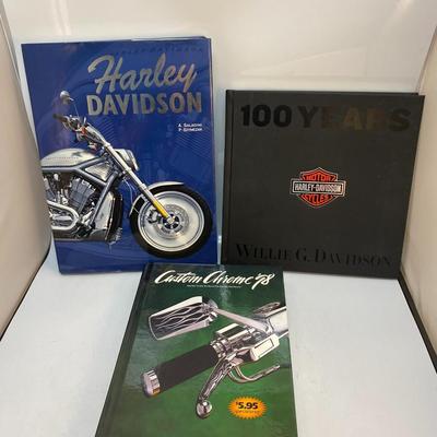 Pair of Harley Davidson Coffee Table Books Illustrated History & Parts Accessories Book