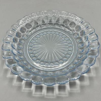 Vintage Crystal Glass MCM Dimple Ruffled Edge Serving Display Dish Tray |  EstateSales.org