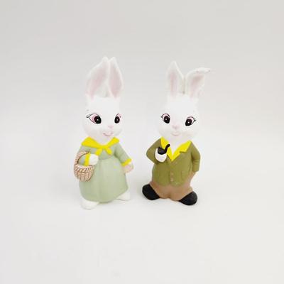 VINTAGE EASTER BUNNY BOY & GIRL CERAMIC BUNNIES