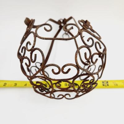VINTAGE WROUGHT IRON PLANTER HANGING DECOR
