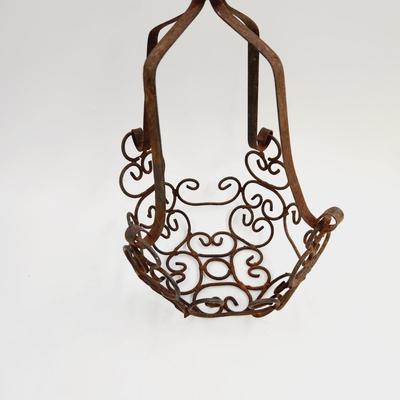 VINTAGE WROUGHT IRON PLANTER HANGING DECOR