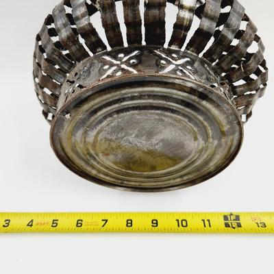VINTAGE TIN CAN ART LATERN CANDLE HOLDER
