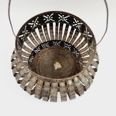 VINTAGE TIN CAN ART LATERN CANDLE HOLDER