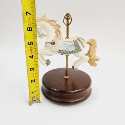 PORCELAIN DECORATED CAROUSEL HORSE MUSIC BOX - WORKS