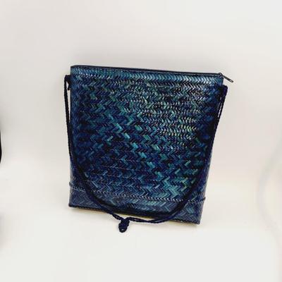 RATTAN BOHO BLUE SHOLDER BAG
