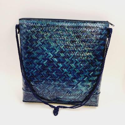 RATTAN BOHO BLUE SHOLDER BAG
