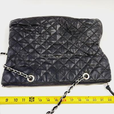 DKNY LEATHER CHAINED SHOULDER PURSE