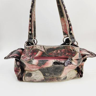 GLAMOROUS FLEUR DE LIS PINK BLACK & WHITE HAND BAG!