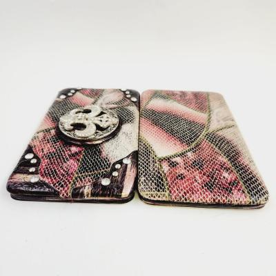 LARGE FLEUR DE LIS PINK BLACK & WHITE WALLET