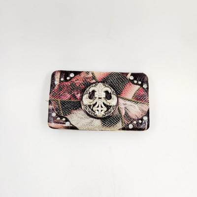 LARGE FLEUR DE LIS PINK BLACK & WHITE WALLET