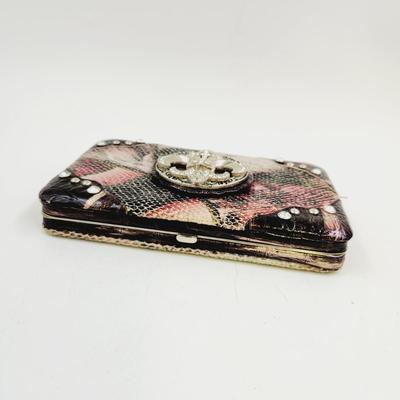 LARGE FLEUR DE LIS PINK BLACK & WHITE WALLET