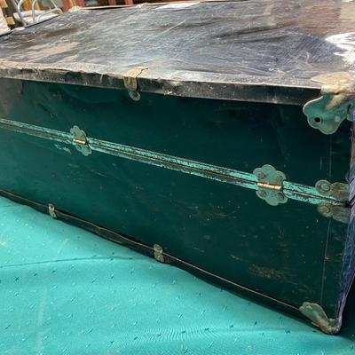 Vintage Metal Trunk with Key